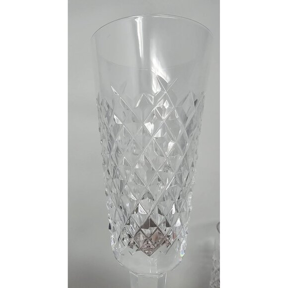 Waterford Crystal Alana Champagne Flutes 7 3/8" Set of 2 Wedding Toasting Glass - Picture 3 of 16